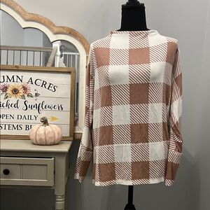 Maurices Striped Tan and White Sweater